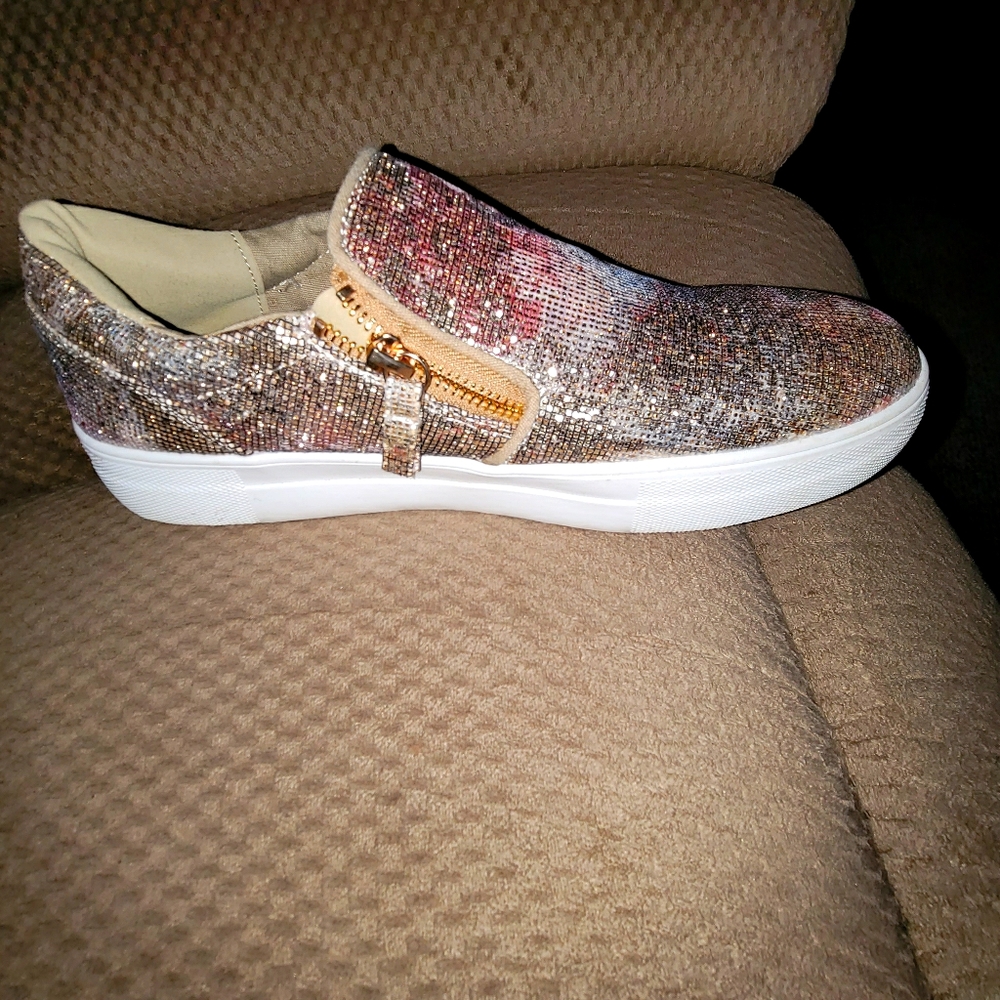 Sparkle Slip on Sneakers with Bling
